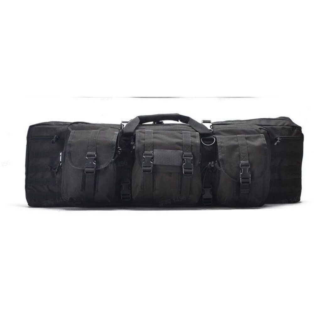 Black Long Bag Case Backpack w/Pistol Case - Lockable Zipper 56''